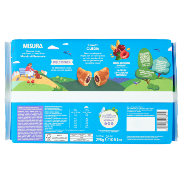 Misura Dolcesenza 6 Cornetti Ciliegia 298 g