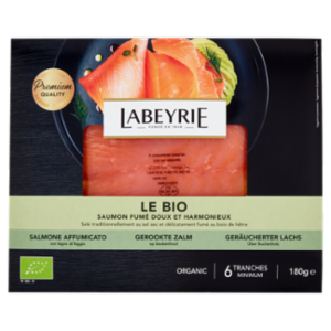 Labeyrie Il Biologico Salmone Affumicato Gusto Dolce e Armonioso 180 g