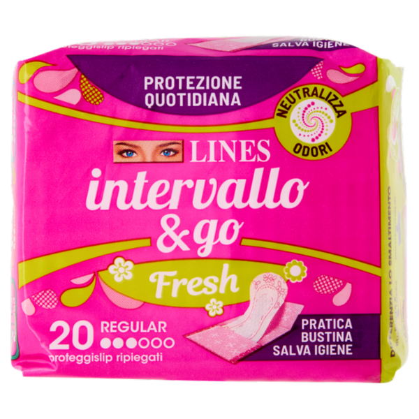 Lines intervallo & go Fresh Regular proteggislip ripiegati 20 pz