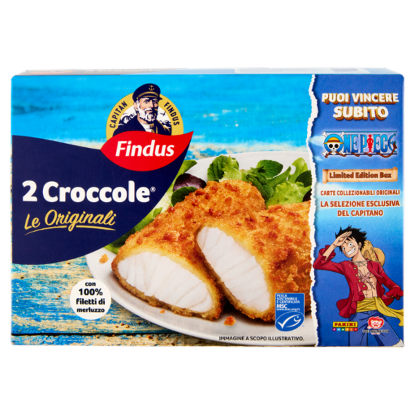 Capitan Findus 2 Croccole con 100% Filetti di Merluzzo - Le originali 216 g