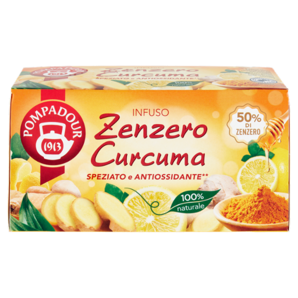 Pompadour Infuso Zenzero Curcuma bustine 20 x 1,8 g