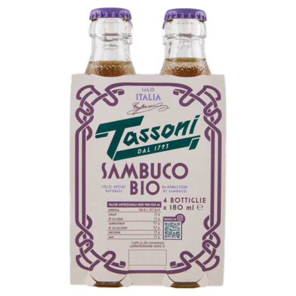 Tassoni Sambuco Bio 4 x 180 ml