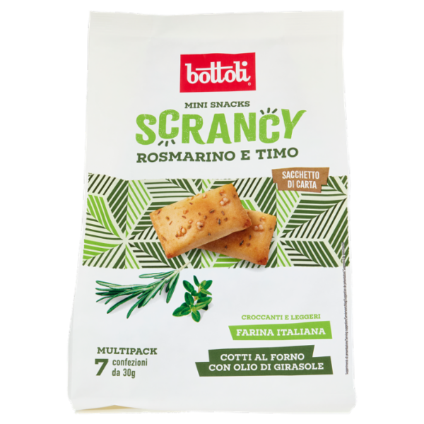 bottoli Mini Snacks Scrancy Rosmarino e Timo 7 x 30 g