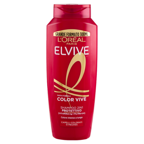 Elvive Color Vive Shampoo 2in1 Protettivo, per Capelli Colorati o Meches, 300 ml