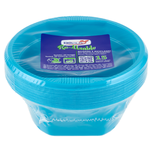 DOpla Re-Usable Scodelle Turchese 300ml (250) 15 pz