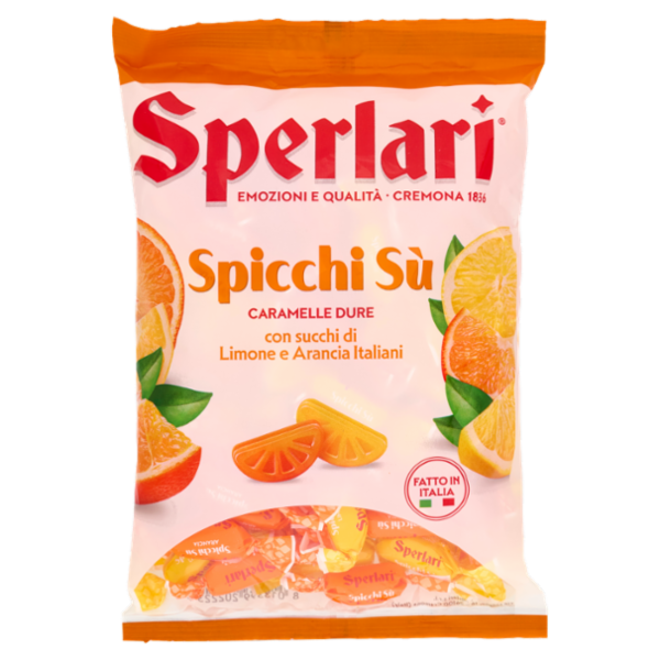 Sperlari Spicchi Sù Caramelle Dure con succhi di Limone e Arancia 420 g