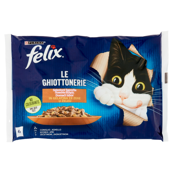 FELIX Le Ghiottonerie Selezioni Saporite in Gelatina (Coniglio & Agnello) 4 x 85 g