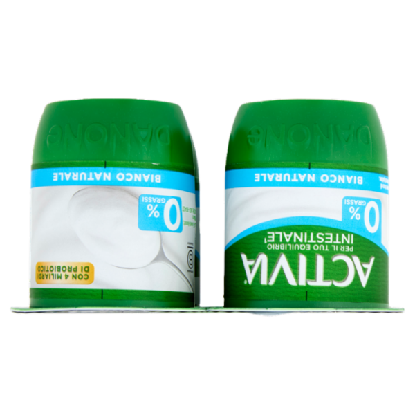 ACTIVIA Yogurt con Probiotico Bifidus, 0% Grassi, Bianco Naturale, 4x125g