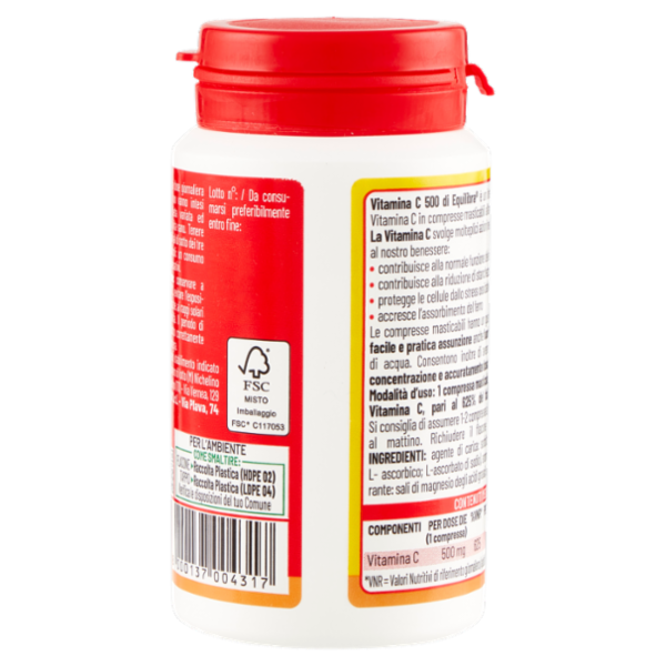 equilibra Vitamina C 500mg Masticabile Sistema Immunitario 60 x 1,4 g