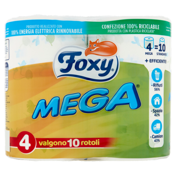 Foxy Mega Carta igienica 2 veli decorata 4 rotoloni