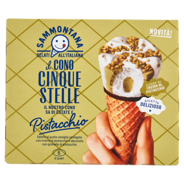 Sammontana il Cono Cinque Stelle Pistacchio 6 x 60 g
