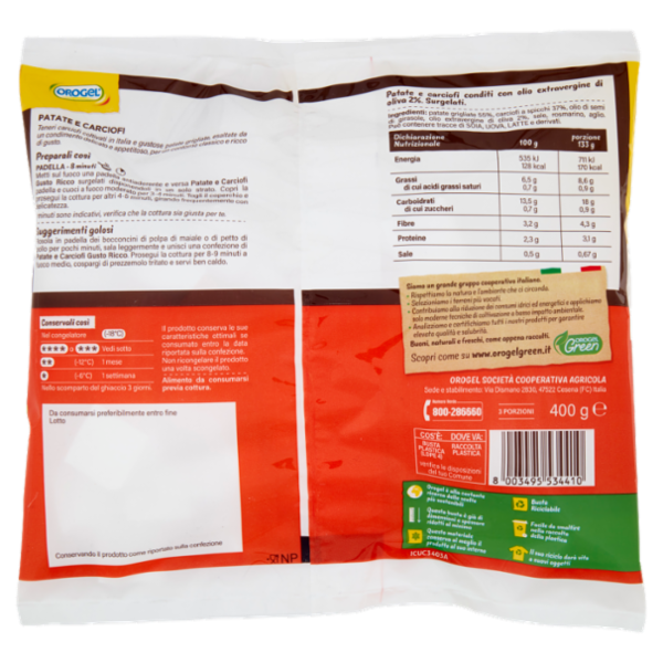 Orogel Gusto Ricco Patate e Carciofi Surgelati 400 g