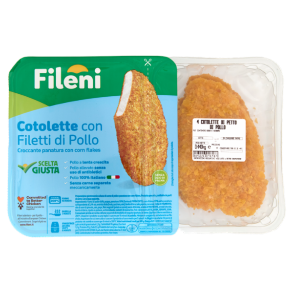 Fileni Cotolette con Filetti di Pollo 0,440 kg