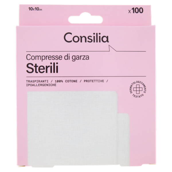 Consilia Compresse di Garza Sterili 10x10 cm 100 pezzi