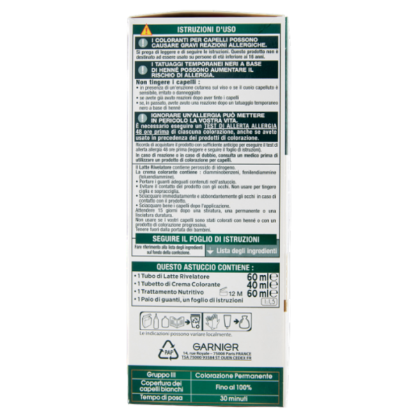 Belle Color Naturals, Colorazione Permanente senza ammoniaca, Castano Scuro Cenere 3.10