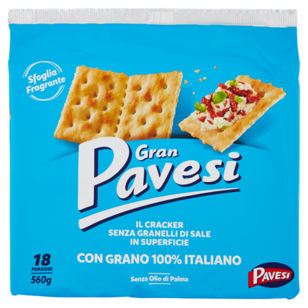 Gran Pavesi il Cracker Salato senza Granelli di Sale in Superficie 560g