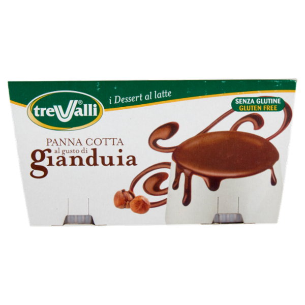 treValli i Dessert al latte Panna Cotta al gusto di gianduia 2 x 100 g