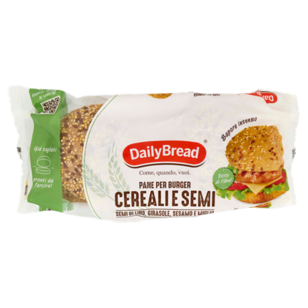 DailyBread Pane per Burger Cereali e Semi 360 g