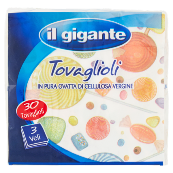 IL GIGANTE Tovaglioli decorati 3 veli 30 pz