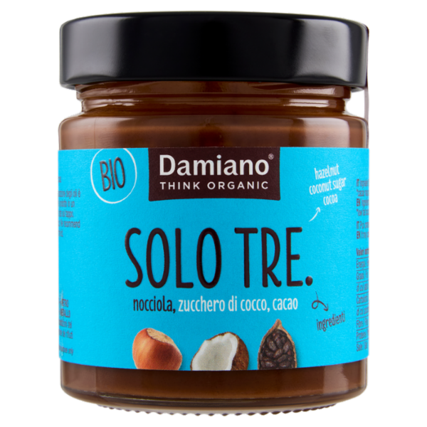 Damiano Bio Solo Tre. nocciola, zucchero di cocco, cacao 180 g