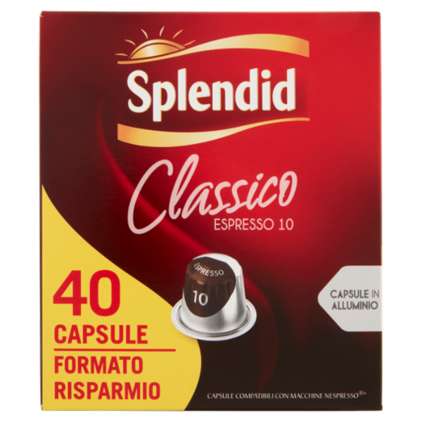 Splendid Classico Espresso 10 40 Capsule Compatibili con Macchine Nespresso* 208 g