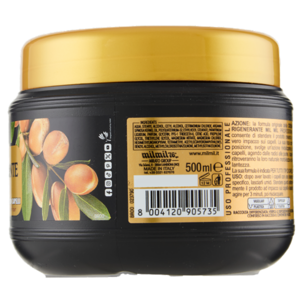 milmil Professional Crema Rigenerante all'Olio di Argan 500 ml