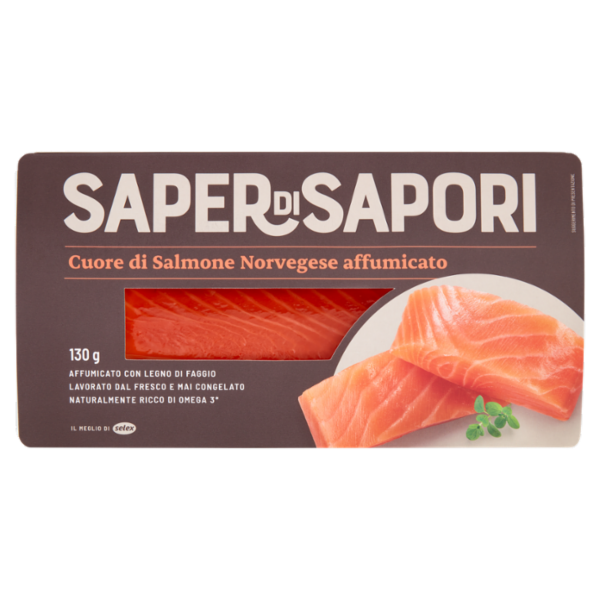 Selex Saper di Sapori Salmone Affumicato Norvegese Cuore di Filetto 130 g