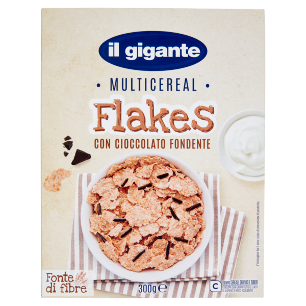 IL GIGANTE Multicereal Flakes con Cioccolato Fondente 300 g