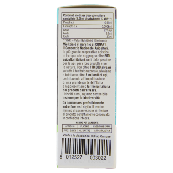 Mielizia Bio Spray Difesa e Sollievo Gola Bio 30 ml