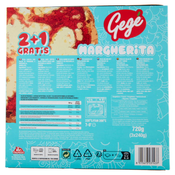 Gegé Margherita 3 x 240 g
