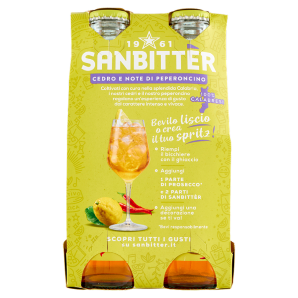 Sanbittèr, Cedro e Note di peperoncino, Aperitivo Analcolico - 4 x 200ml