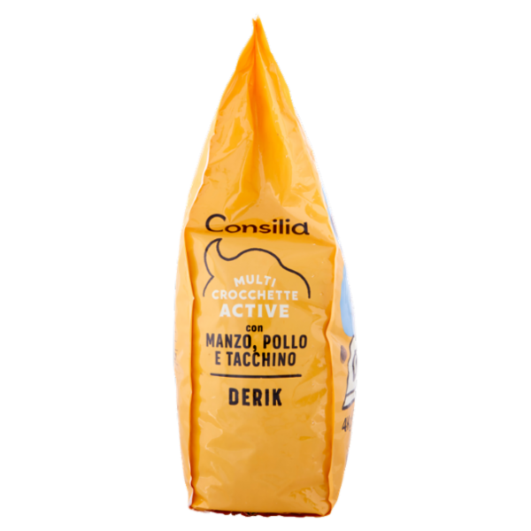 Consilia Derik Cane Multi Crocchette Active con Manzo, Pollo e Tacchino 4 kg