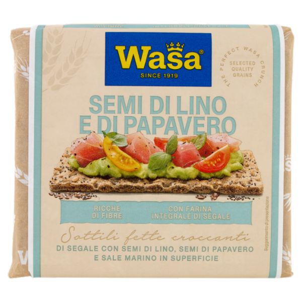 Wasa Chruncy Twist Cracker con Farina Integrale di Segale e Semi di Lino e Papavero 245g