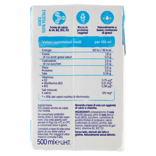 Alpro Classico Soia, Bevanda 100% Vegetale, Basso Contenuto di grassi, Senza Lattosio, 500ml
