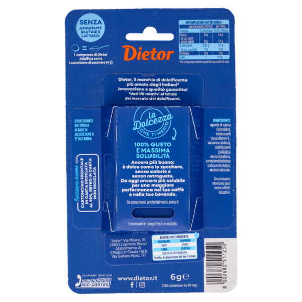 Dietor Zero Calorie Compresse 120 x 50 mg