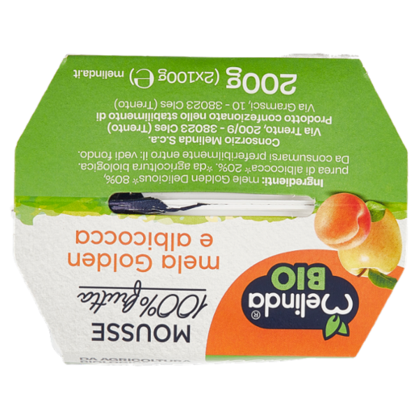 Melinda Bio Mousse mela Golden e albicocca 2 x 100 g