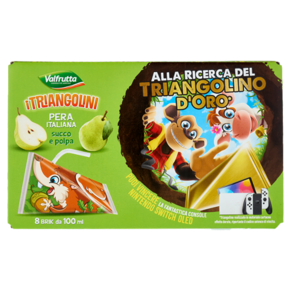 Valfrutta i Triangolini Pera Italiana succo e polpa Brik 8 x 100 ml