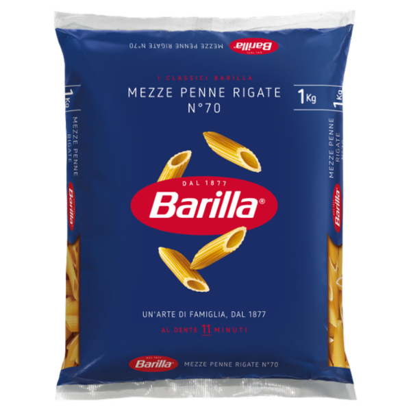 Barilla Pasta Mezze Penne Rigate n.70 1Kg