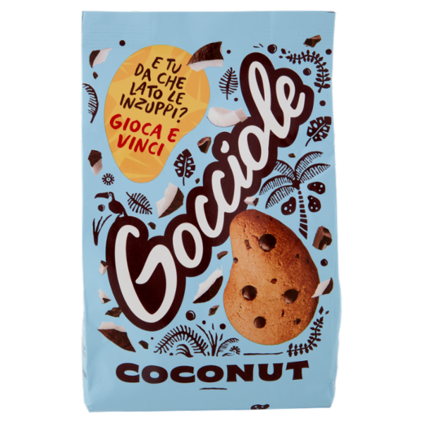 Pavesi Gocciole Coconut Biscotti con Gocce di Cioccolato Fondente e Cocco 320g