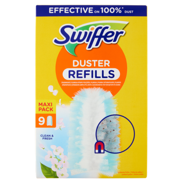 Swiffer Duster Cattura Polvere Clean & Fresh - Ricarica 9 Piumini per spolverare