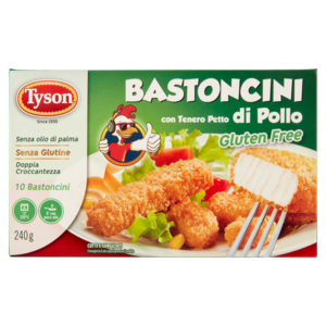 Tyson Bastoncini Con Tenero Petto Di Pollo Cotti e Surgelati 10 Bastoncini 240 g