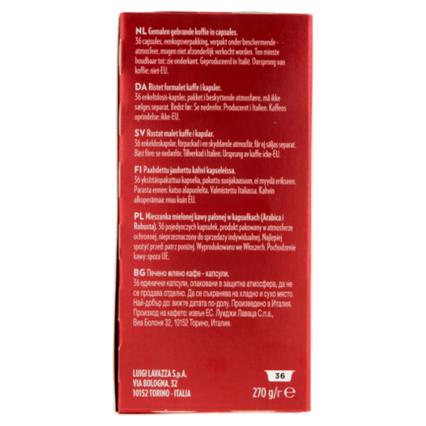 Lavazza A Modo Mio Qualità Rossa 36 Capsule 270 g