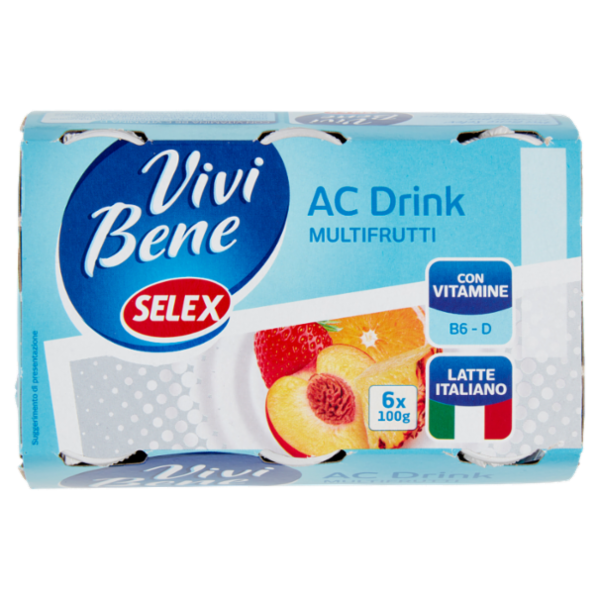 Selex Vivi Bene Ac Drink Multifrutti con Vitamine B6, D 6x100 g