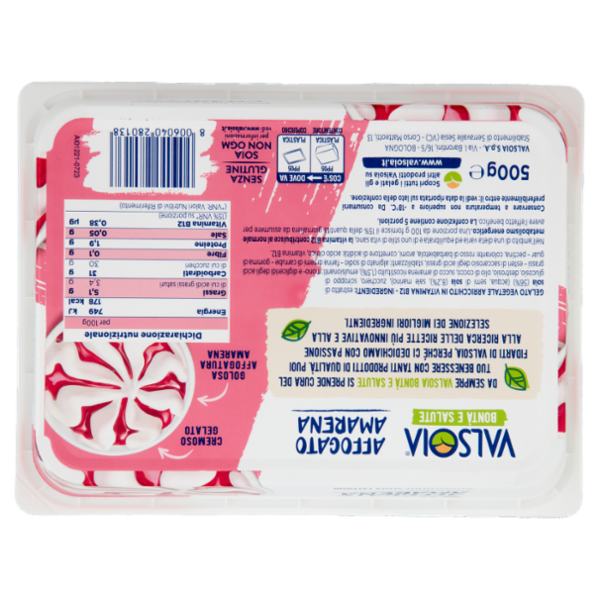 Valsoia Bontà e Salute Vaschetta Affogato Amarena 500 g