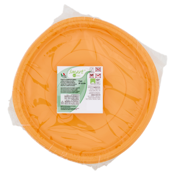 Smart Ecotable Piatti Compostabili ø22 cm 6 pz