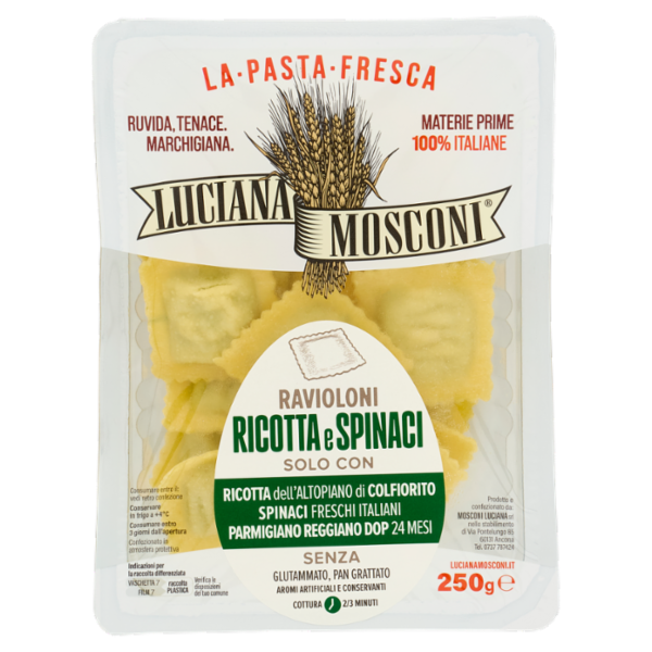 Luciana Mosconi La Pasta Fresca Ravioloni Ricotta e Spinaci 250 g