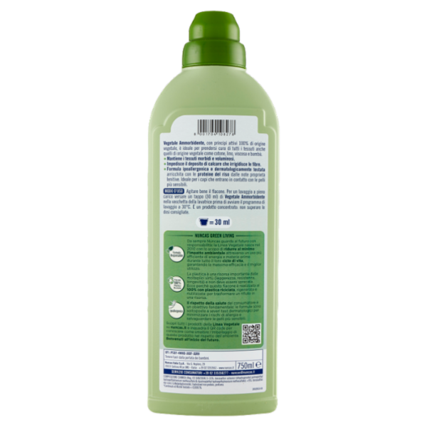 nuncas Vegetale Ammorbidente ipoallergenico Freschezza naturale 750 ml
