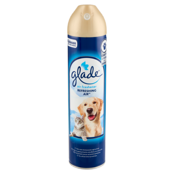 Glade Deodorante per Ambienti Spray Fragranza Refreshing Air™ Combatte odori animali domestici 300ml