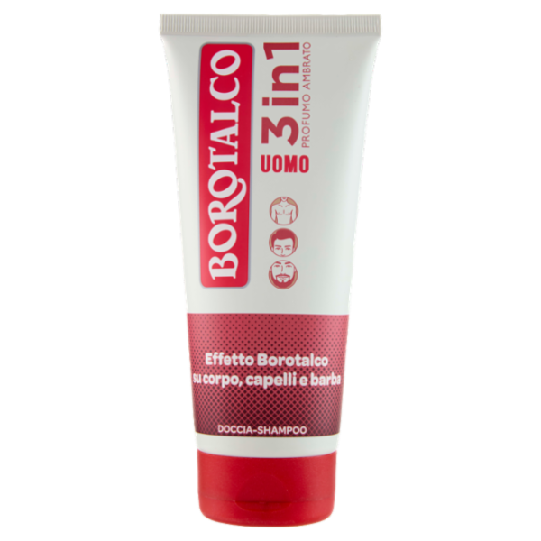 Borotalco Uomo 3in1 Profumo Ambrato Doccia-Shampoo 200 ml