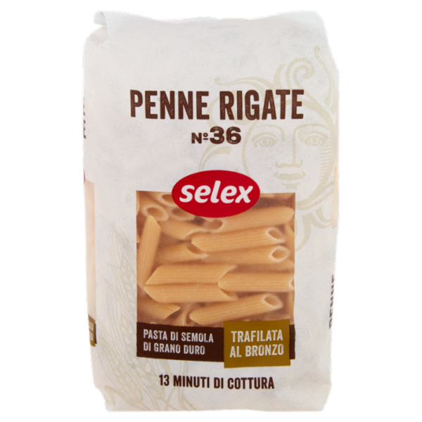 Selex Pasta di Semola Trafilata al Bronzo Penne Rigate 500 g